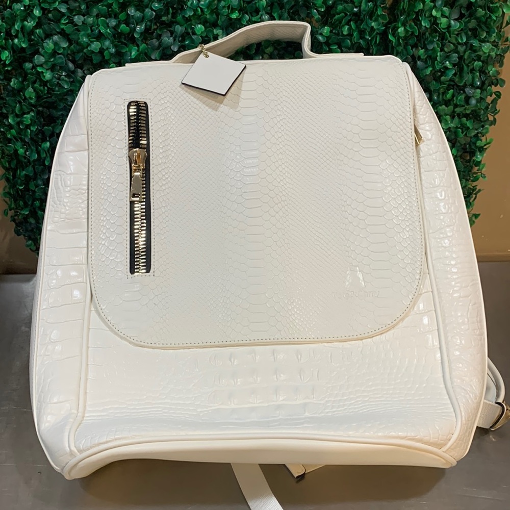 Tote & Carry Apollo2 Crocodile Skin Backpack, White